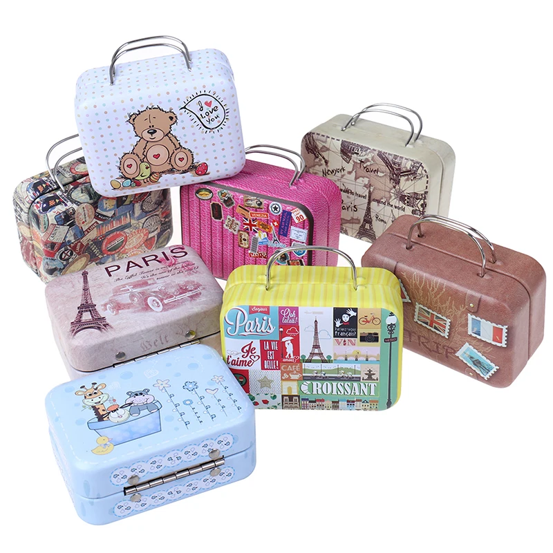 Mini Metal Suitcase For Dolls Miniature 