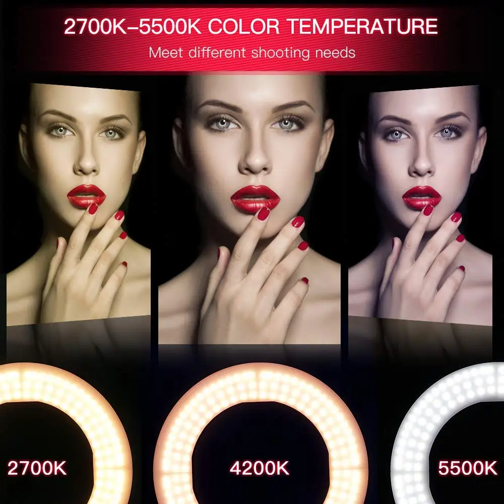  TRAVOR RL-12A 384 LED 45W LED Ring Light Dimmable Ringlight 3200K-5500K Photography makeup Ring Lig - 32913820557