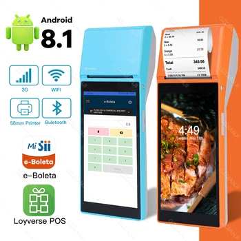 Terminal POS PDA Android drukarka 58mm impresora inteligentny Pos 3G urządzenie ręczne odbiór termiczna drukarka PDA Wifi NFC tanie i dobre opinie GZQIANJI Handheld Scanners 720*1280 Camera Scanner 58mm Thermal Printer 60mm s Bluetooth Printer CN (pochodzenie) GZPDA16