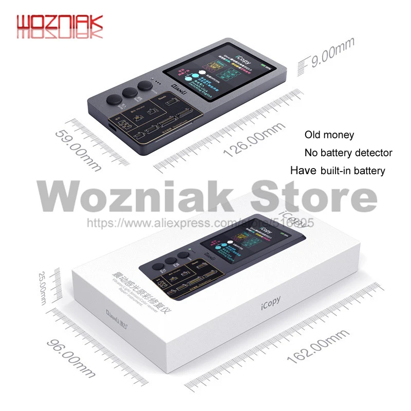 QIANLI iCopy Plus ЖК-экран фотометр для iphone 7 8 8P X XR XS Max Фоточувствительный цвет батарея ремонт программист - Color: with Battery