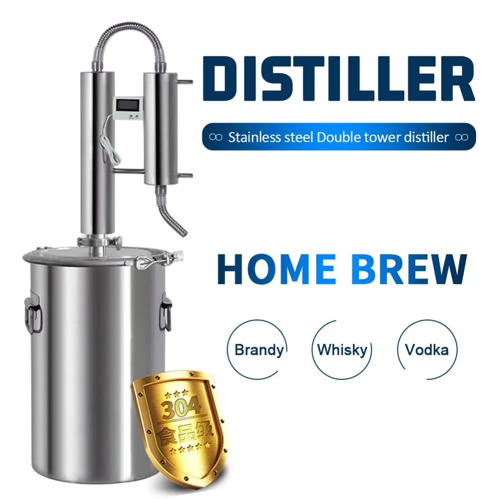12L/20L/35L/60L Stainless steel Double tower moonshine Distiller Home brewing Alcohol Mashine