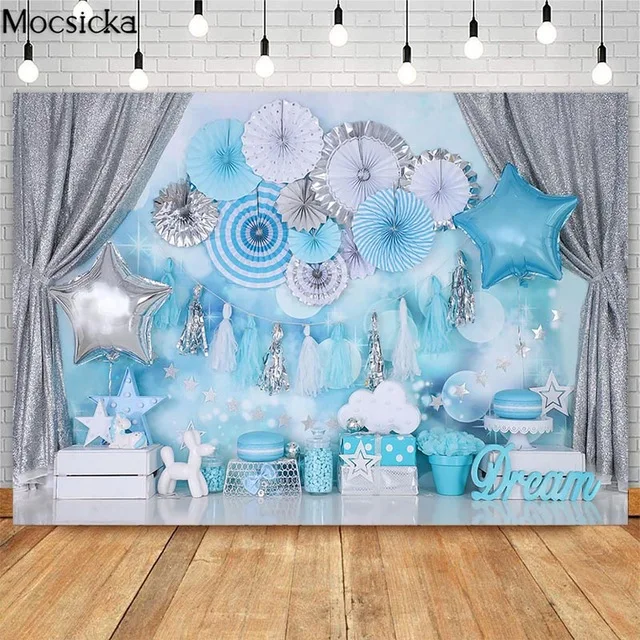 Голубая мечта воздушные шары фоны для съемки новорожденных детей на день