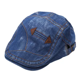 

GAOKE Casual Spring Summer Berets Hat Men Women Denim Newsboy Caps Visors Cabbie Cap Duckbill Flat Cap