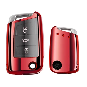 

Soft TPU Folding Car Key Case Protection Key Cover Shell Fob Holder For VW TIGUAN L Golf 7 Passat Skoda Octavia Car-Styling