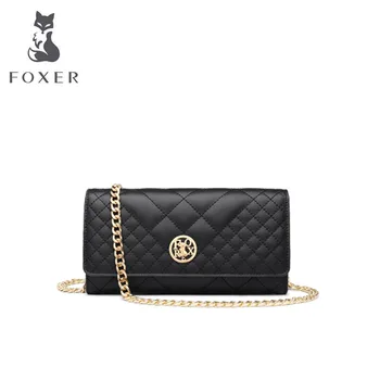 

FOXER Women leather bag Simple Chain bag luxury handbags women bags designer bags famous brand women bags 2020 new cowhide bag