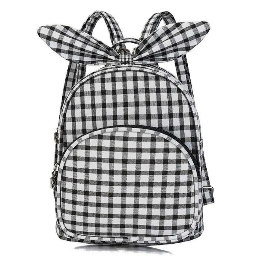 

New Girl children's backpack Rabbit Cute School bag back pack Fashion kindergarten bag Printed plaid mini schoolbag mochila
