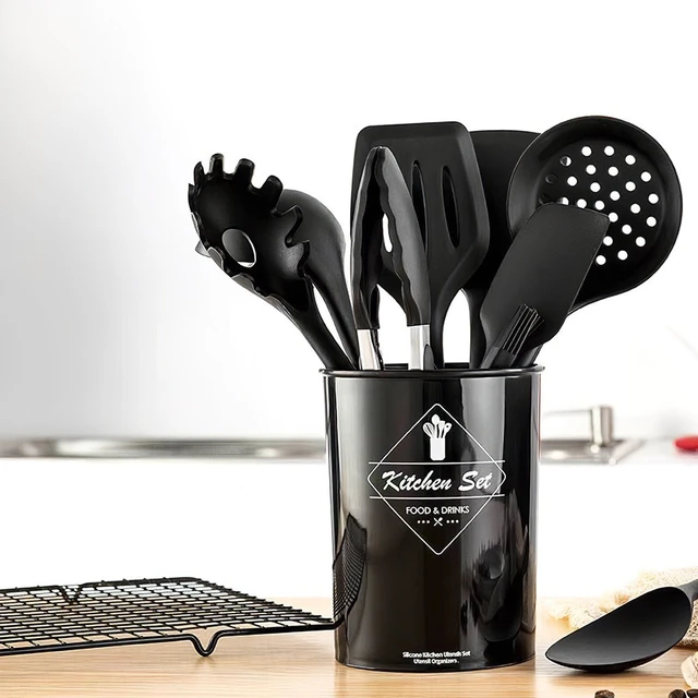 9 Pcs Silicone Kitchen Utensils Set  Silicone cooking utensils, Cooking  utensils, Silicone kitchen utensils