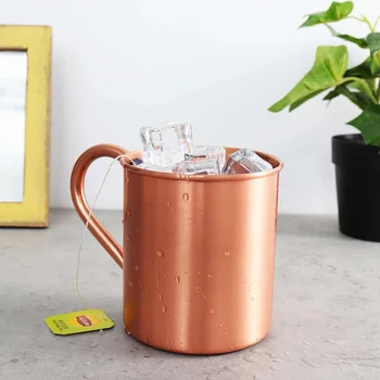 

420ml Copper Mug Solid Coppery Handcrafted Durable Moscow Mule Mugs Cocktails Beer Coffee Mug for Bar Drinkwares Party Kitchen