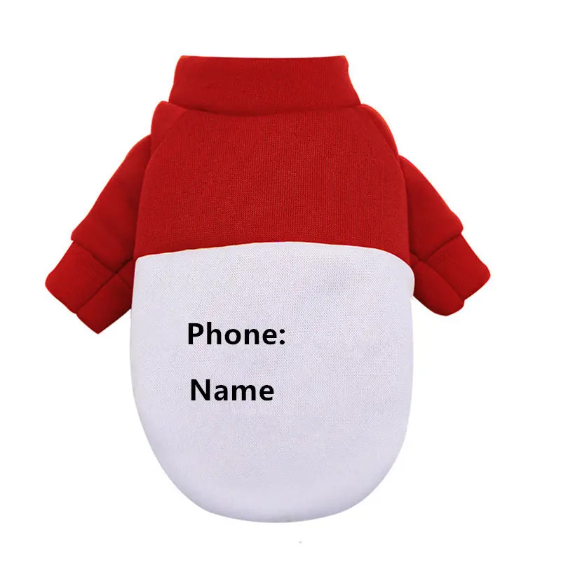 

Pet Customized Phone and Name Dog Clothes Autumn and Winter Fleece Cat Two-legged Clothes Small Medium and Large Dogs