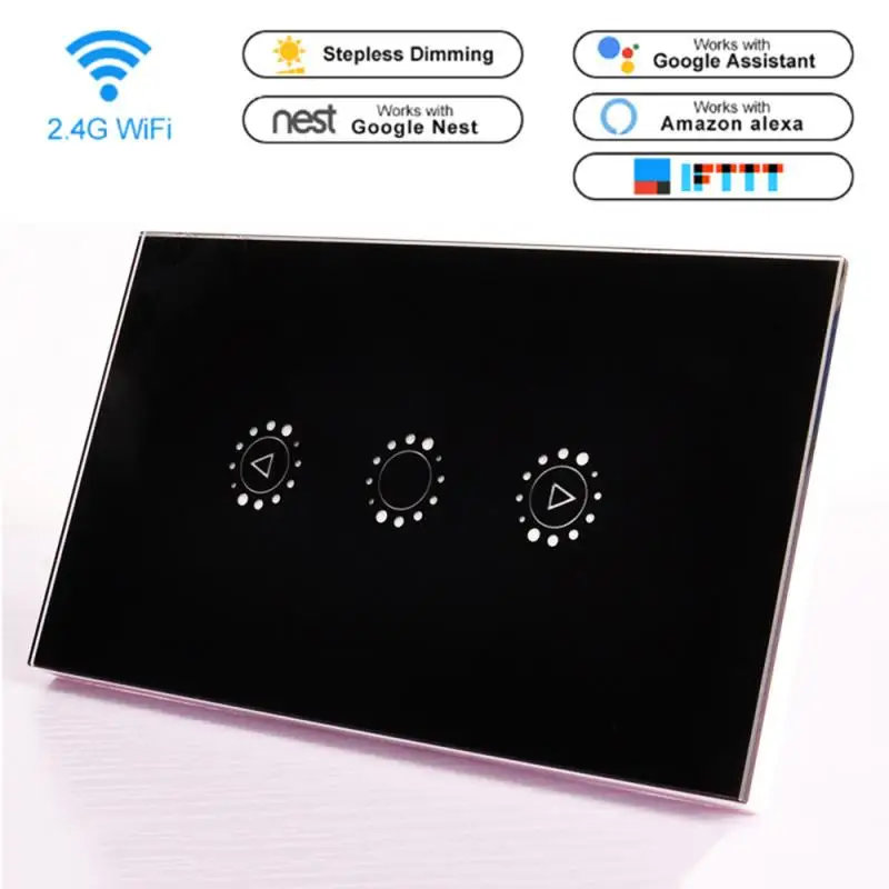 220v Smart Wifi сенсорный Управление переключатель Плавная Диммер Совместимость с Amazon Alexa и Google Assistant Ewelink