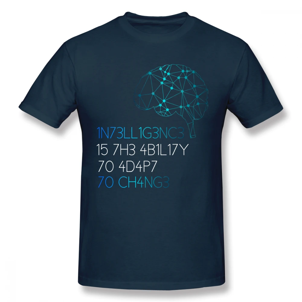 

Stephen Hawking Science Intelligence Is The Ability To Adapt To Change Men T Shirt Pop O-neck Cotton Short Sleeve Brand Clothing