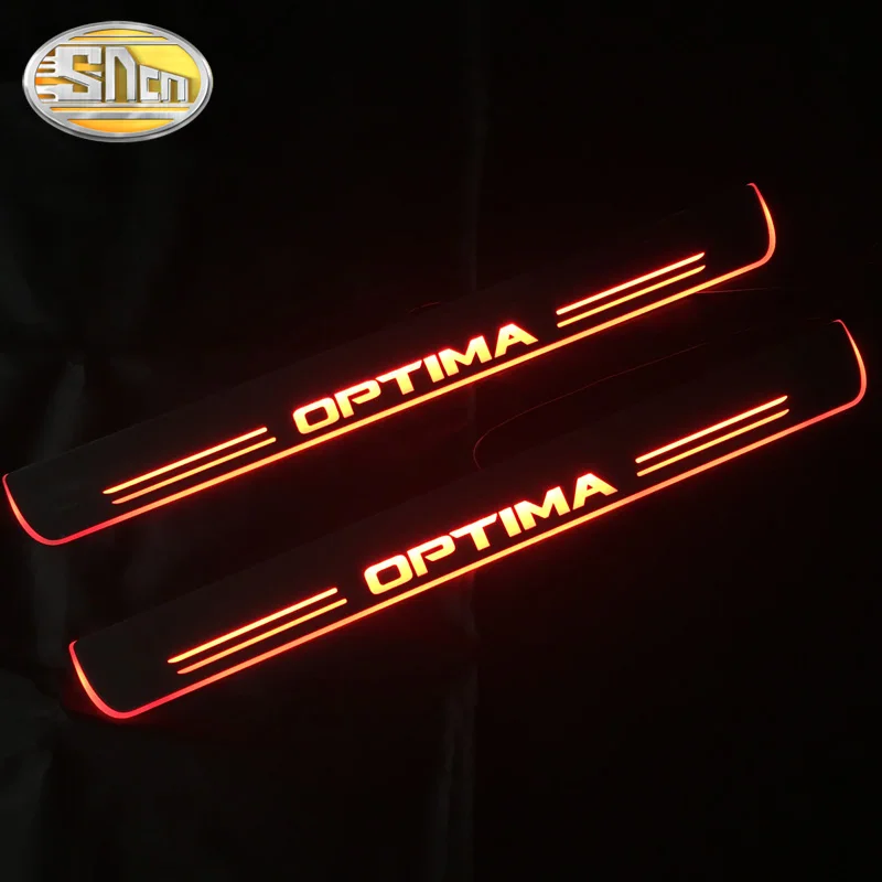 

SNCN 4PCS Acrylic Moving LED Welcome Pedal Car Scuff Plate Pedal Door Sill Pathway Light For Kia Optima K5 2011 - 2018 2019