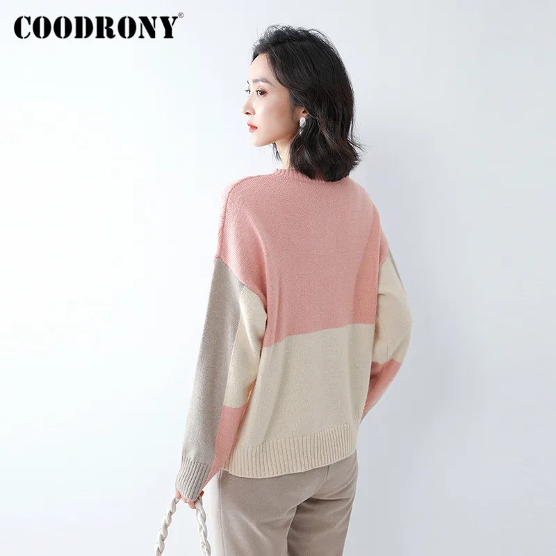 COODRONY Brand 2020 New Autumn Winter Streetwear Criss Cross Jumper Female Elegant Light Color Slim Pullover Sweater Women W1164