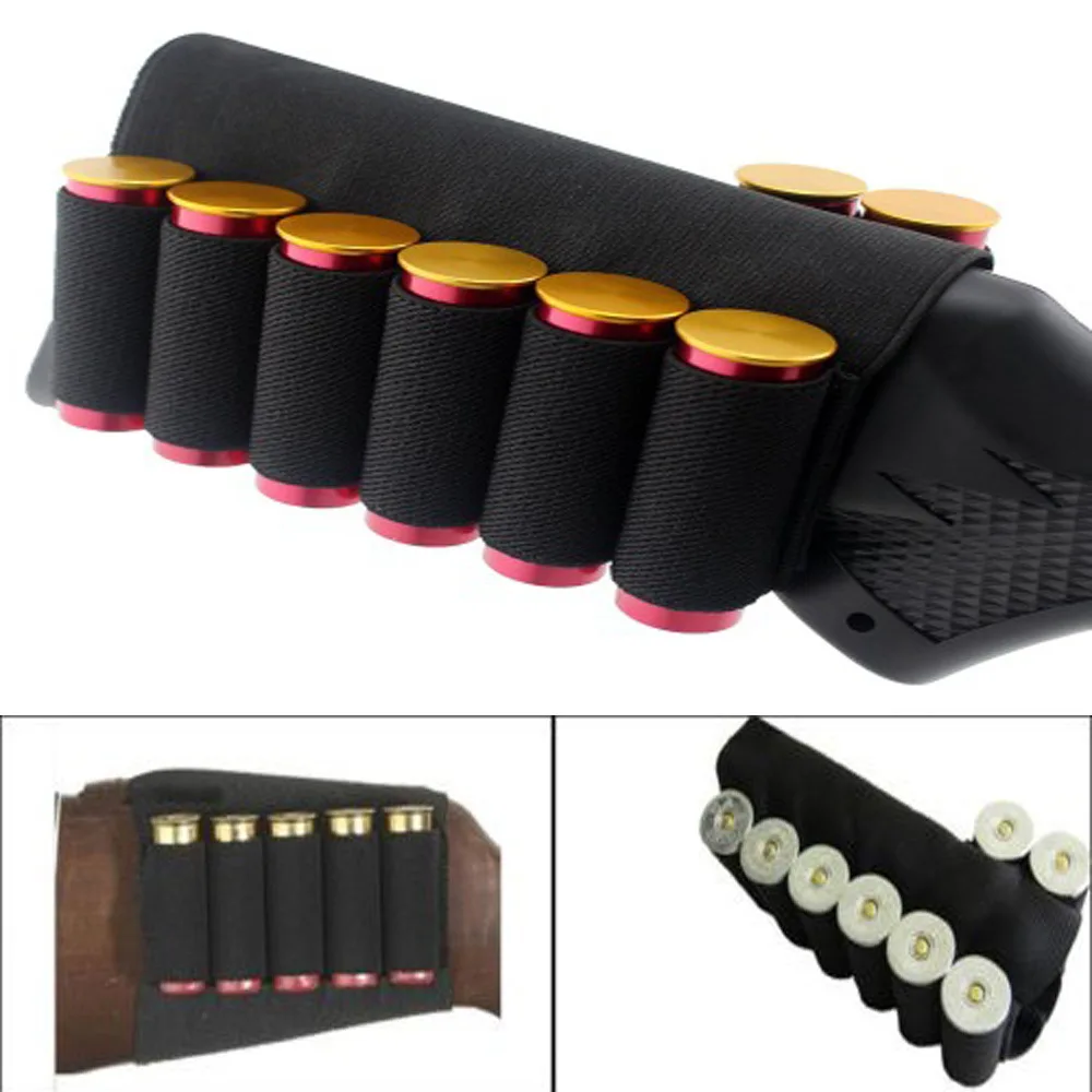 

Tactical Shotgun Shell Holder Bandolier Buttstock 8 Round 12/20 Gauge Ammo Carrier Military Airsoft Rifle Hunting Accessories