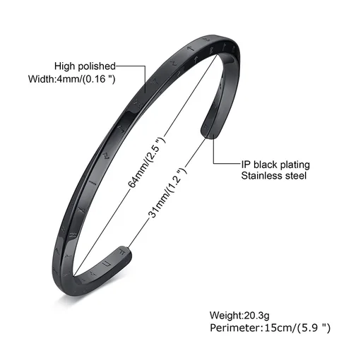 BANGLE VIKING TWIST CUFF BRACELET STAINLESS STEEL MOEBIUS BRAZALETS GIFT