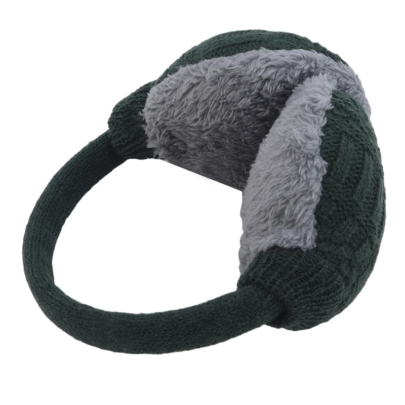 army green Новинка; модные зимние теплые вязаные наушники; теплые модные женские наушники для девочек; повседневные наушники; зимние аксессуары - Цвет: army green