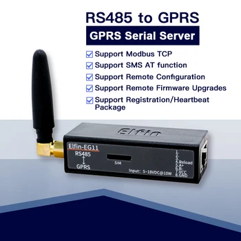 

Smallest Elfin-EG11 Serial Port Device Connect to Network Modbus TPC IP Function RJ45 RS485 to GSM GPRS Serial Server