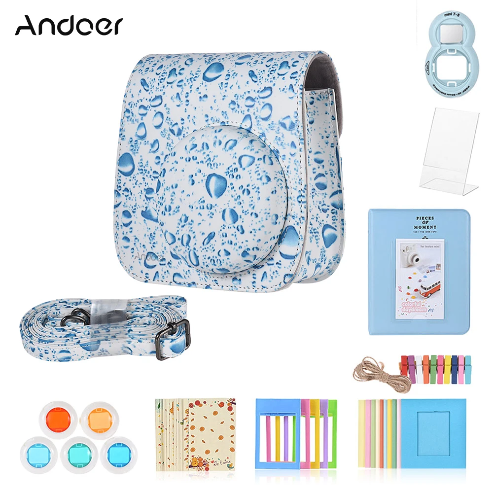 Option 3 Andoer 8 в 1 Аксессуары для Fujifilm Instax Mini 9/8/8+/8s Instax камера сумка селфи зеркальный фильтр фоторамка наклейка - Цвет: Option 3