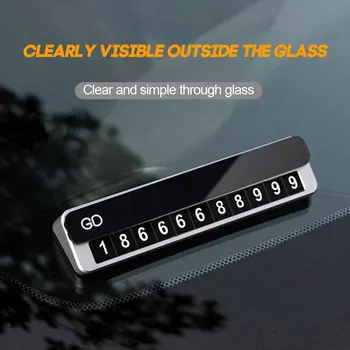 

License Plate Self Adhesive Automobile Accessories Hide Type Night Luminous Parking Sign Temporary Stop With Cover Phone Numbers