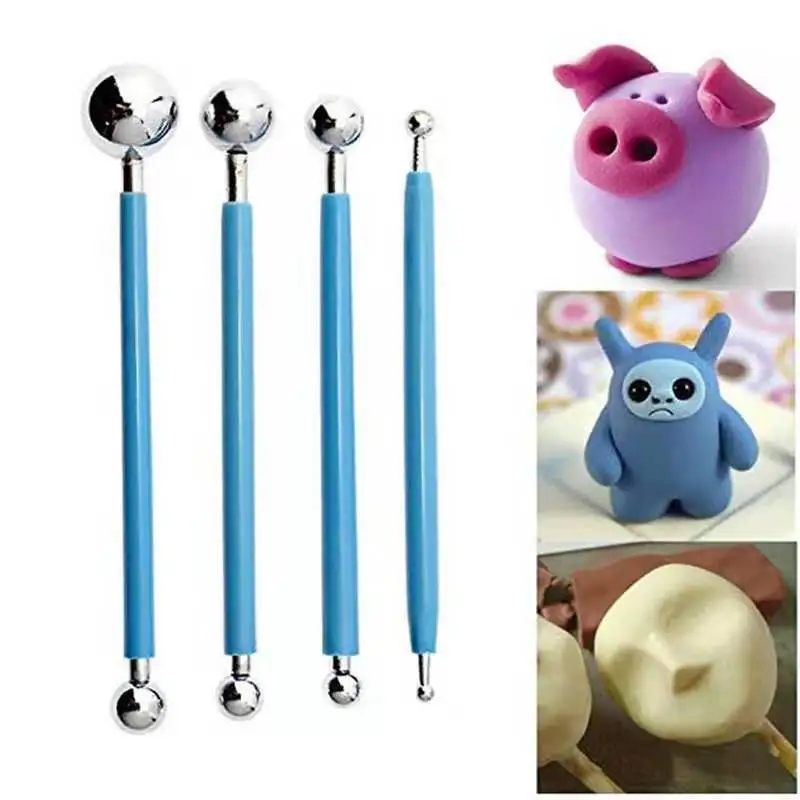 Инструмент для работы с полимерной глиной 4 шт./набор Стилус из нержавеющей стали