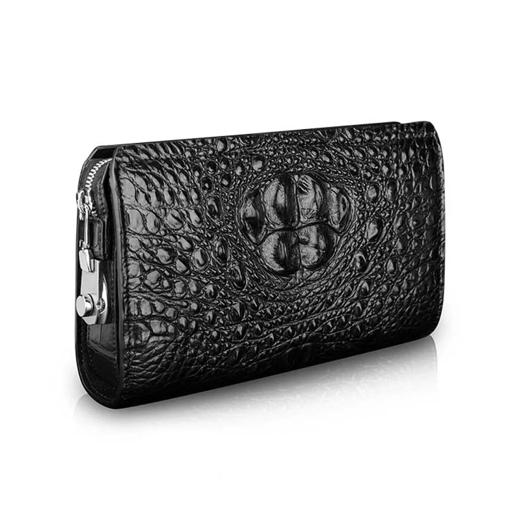 

menggeka new crocodile skin Handbag male business Password lock men clutch bag wallet leisure Men crocodile bag black Back