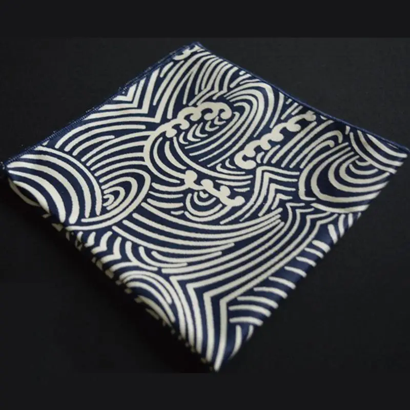 Furoshiki Poszet Kajapanese стиль большая рука Косынка Furoshiki Япония Классическая традиционная волны облака сетки напечатаны 25 см/много использования - Цвет: 2