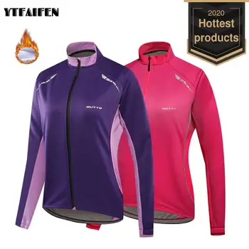 

Women's Bicycles 2020 Thermal Fleece Cycling Jacket Windproof Warm Outdoor Sport Downhill Riding Winter Bicycle Jersey Mountain