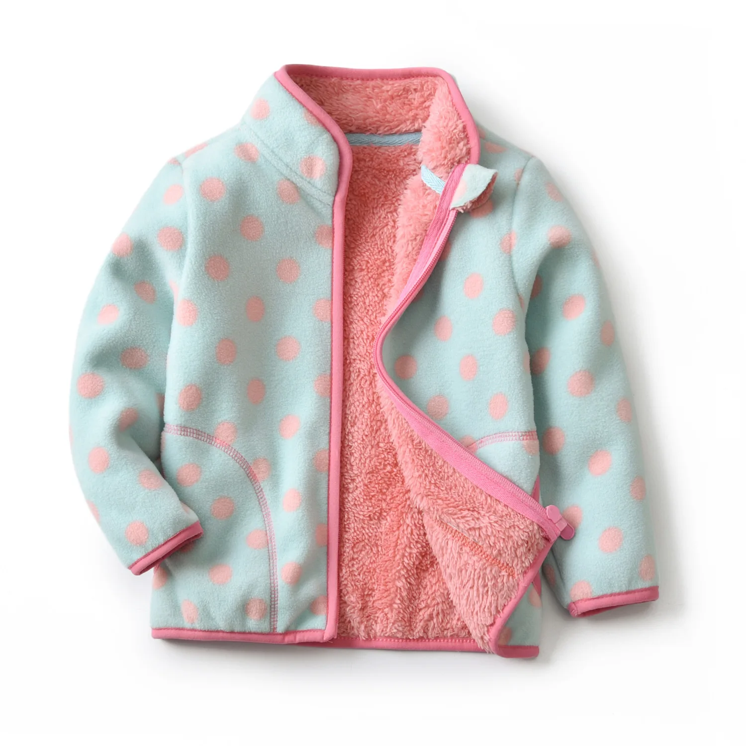 

Spring Fall Winter for Children Kids Girls Cute Soft Polar Fleece Jacket Coat Outerwear Cardigan Clothes Sweatshirt