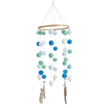 Декор для детской комнаты, цветные пушистые колокольчики, ветряные колокольчики для детей, украшение для детской комнаты, украшение для детской кроватки