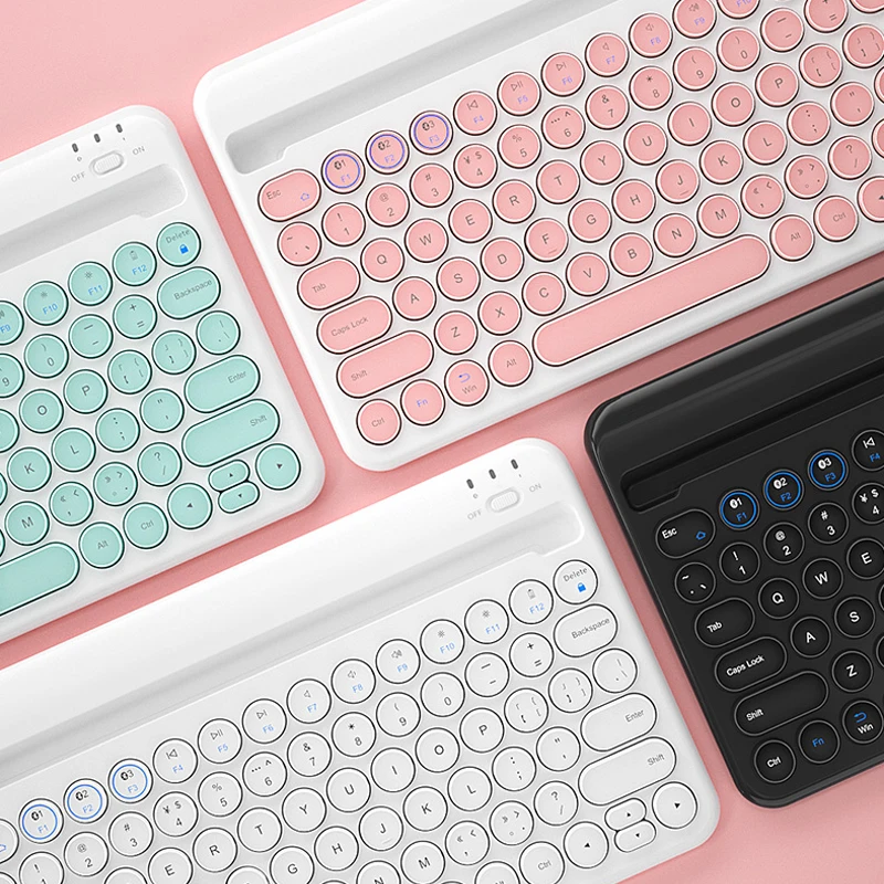 Беспроводная Бесшумная мини игровая клавиатура Bluetooth волшебная круглая