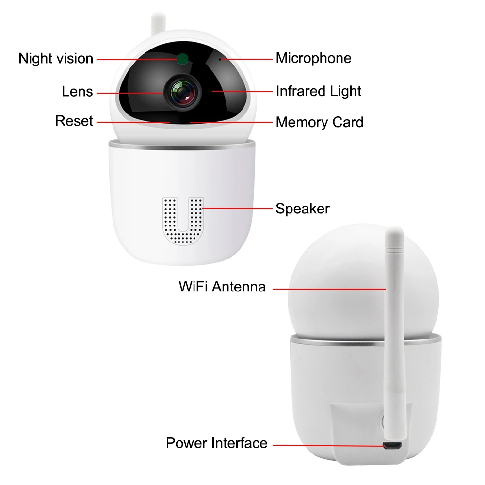 Wi Fi 1080P радионяня умный IP монитор камера ночного видения автоматическое слежение