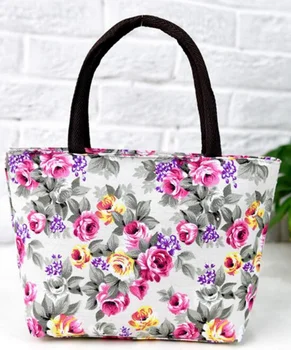 

New Women High-capacity Summer Canvas Bag Flower Environmental Protection Shopping Bag Handbag Big Size Gift