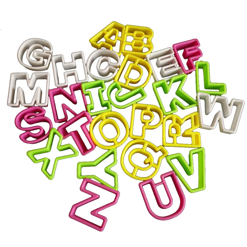 Tangger 62PCS Moldes De Letras Cortador Galletas Letras Cortador