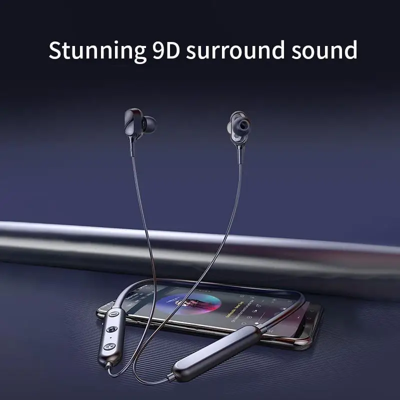 D9 Surround Sound Bluetooth 5 0 In Ear and Neck Hanging Headphones fone de ouvido bluetooth headset earbuds earphone auriculares