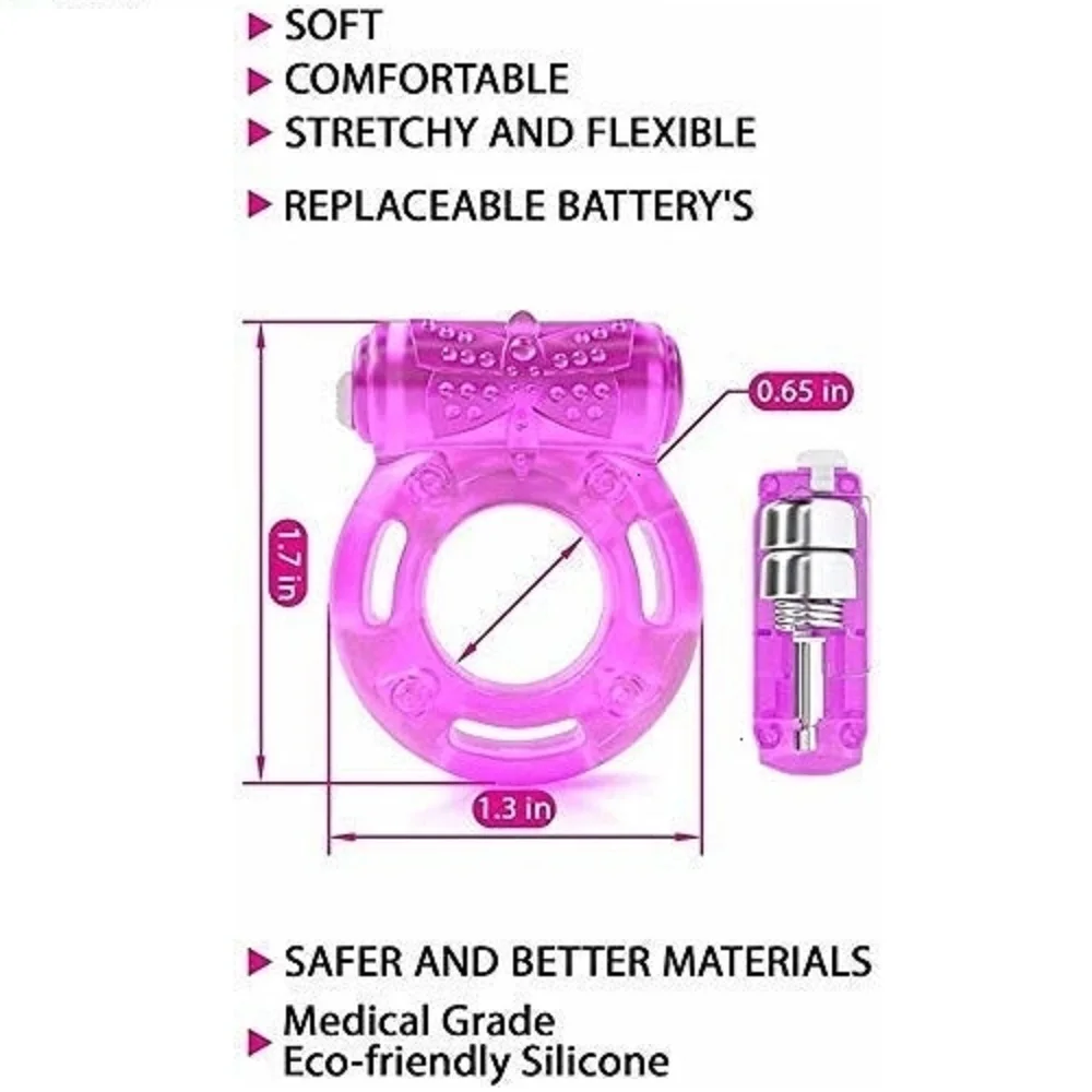 Couple-Sexy-Toy-Elastic-Delay-Ring-Vibrating-Cock-Stretchy-Intense-Clit-Stimulation-Premature-Ejaculation-Lock-Vibrator