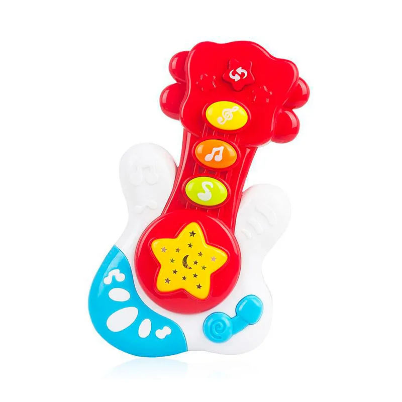 

LED Music Early Childhood Educational Learning Developmental Baby Rattles Funny Children Infant Toys Mini Magic Guitar Mobile