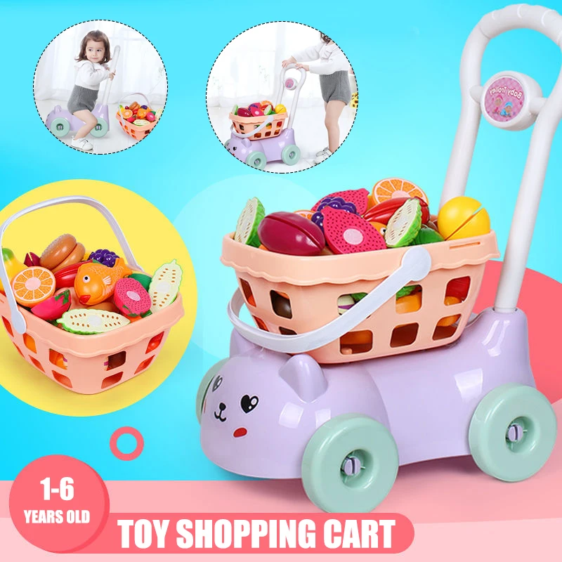 Игрушки корзина для покупок детская продуктовая кухня ролевые игры еда