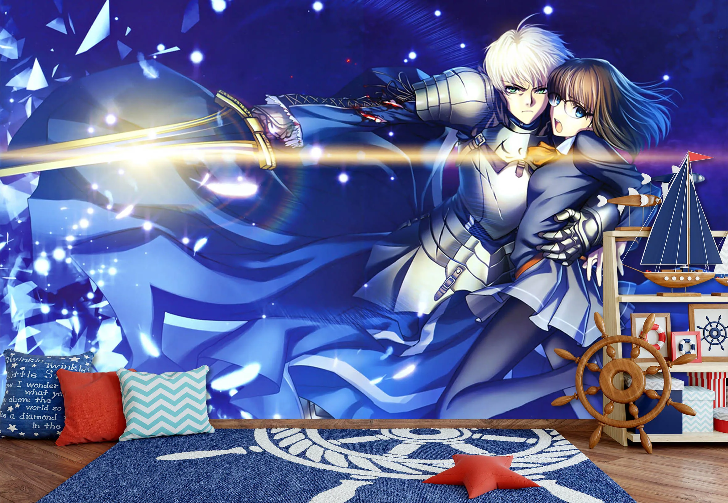 [Самоклеящиеся] 3D Fate Stay Night 304007 обои из японского аниме Настенная роспись