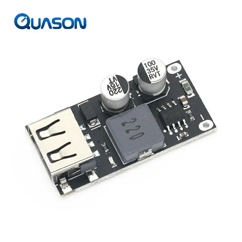 QC3.0 QC2.0 USB DC-DC convertidor Buck Módulo de reducción de carga 6-32V 9V 12V 24V a la placa de circuito de cargador rápido 3V 5V 12V ► Foto 3/6