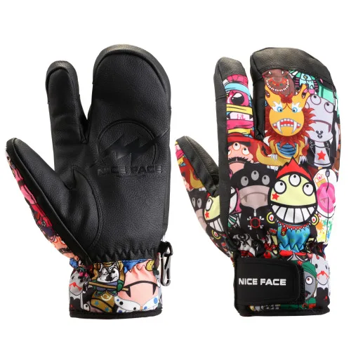 Winter Snow and Snowboard Gloves Snowmobile Motorcycle Riding Mountain Windproof Waterproof Gloves Men Women Unisex Colourful - Цвет: e mo