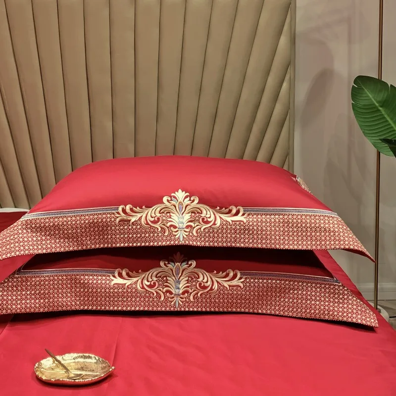 4/7 шт. Египетский хлопок Пододеяльник комплекты King Размеры постельные принадлежности комплект наволочек Роскошная вышивка покрывало комплект постельного белья Комплект постельного белья
