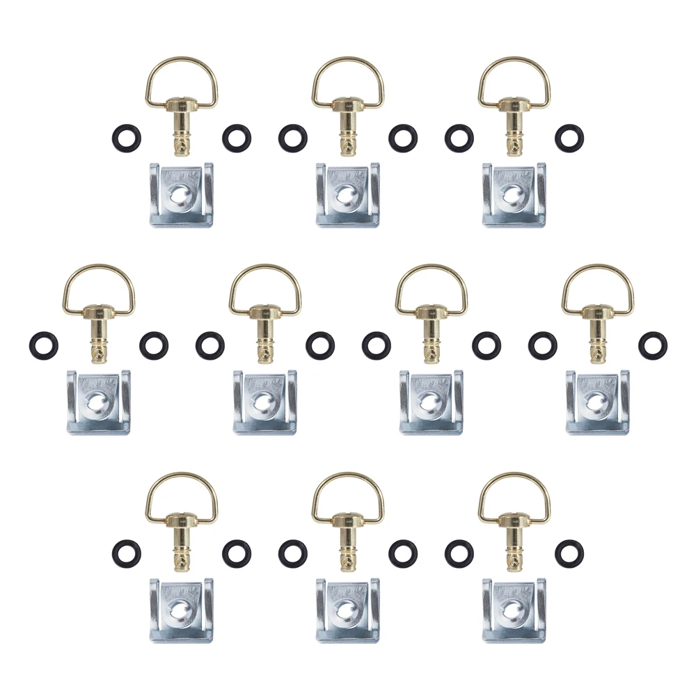Motorcycle-Fairing-Fasteners-Quick-Release-D-RING-1-4-Turn-Rivet-10-Sets-Racing-bolts-screws