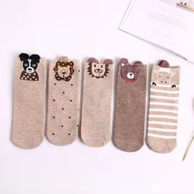 1 пара в стиле Харадзюку, милые носки с изображением кота, корейские женские стильные счастливые носки, кавайные невидимые женские носки с принтом