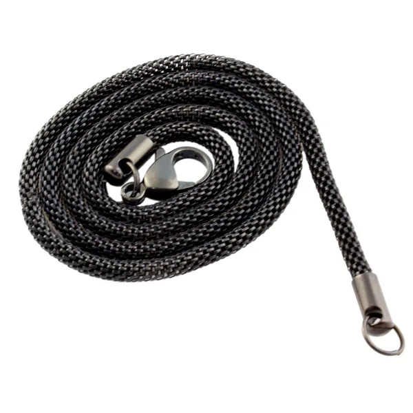 Черные ожерелья 3 мм сетчатая цепочка колье из нержавеющей стали Модные женские