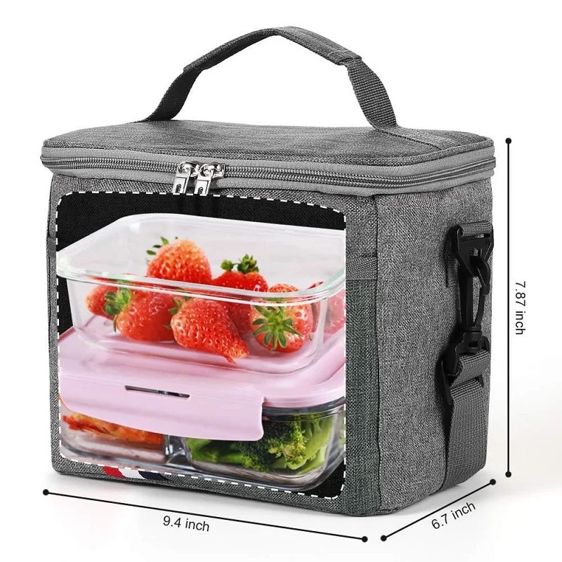

Portable Lunch Box Insulation Bag for Work Students Picnic Bag High Capacity Canvas Lunch Bag Food Storage Containers Carry Bags