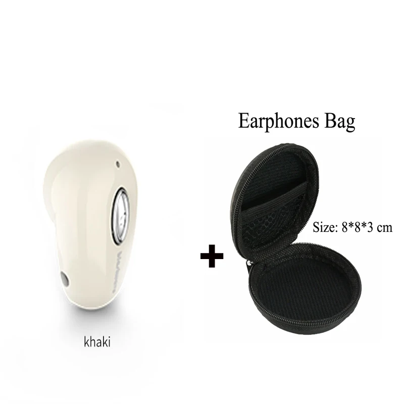 Khaki With Bag S950 Мини Bluetooth наушники беспроводные наушники-вкладыши для бега гарнитура громкой связи Наушники с микрофоном для samsung наушники - Цвет: Khaki With Bag