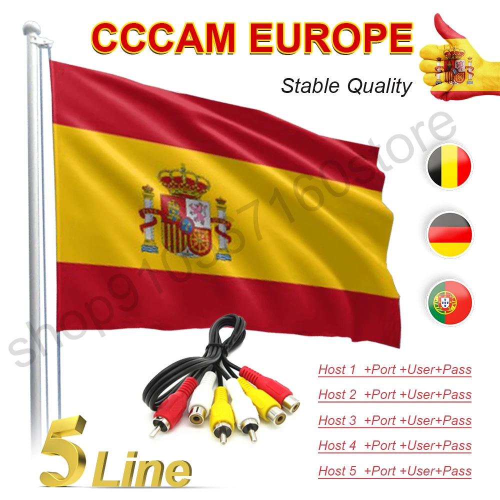 

2020 Stable Europe espa FULL HD DVB-S2 CCCAM 5lines For espa Portugal Germany poland muy estable For Satellite Receiver
