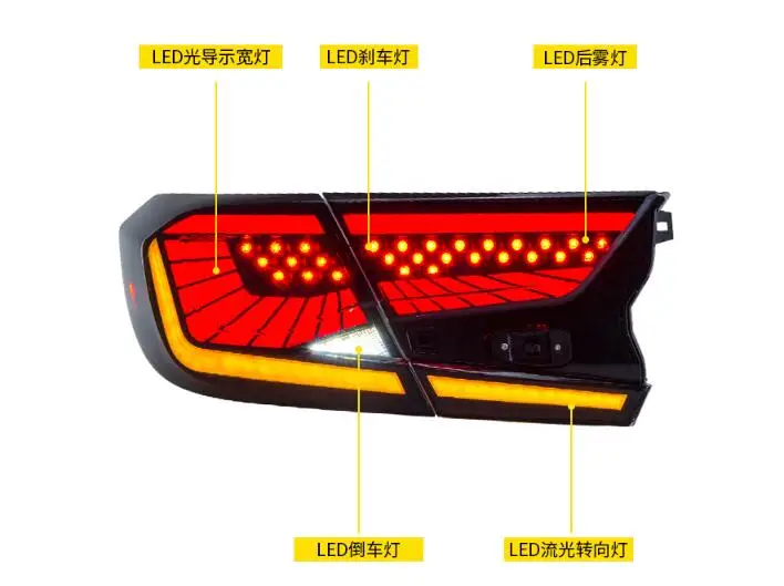 Автомобильный Стайлинг задний фонарь задние фонари для Honda Accord задний фонарь DRL+ Динамический сигнал поворота+ тормоз+ светодиодные фонари заднего хода - Цвет: 2 side Type B