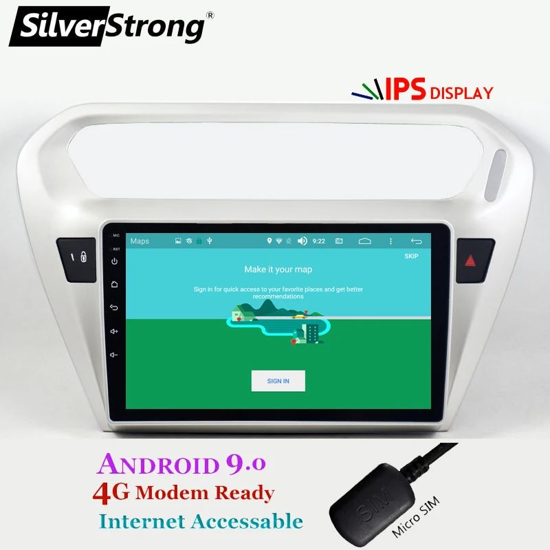 Discount SilverStrong IPS Android9.0 Car Radio For PEUGEOT 301 Android Car GPS for CITROEN Elysee Audio Headunit GPS Navi option DSP 2