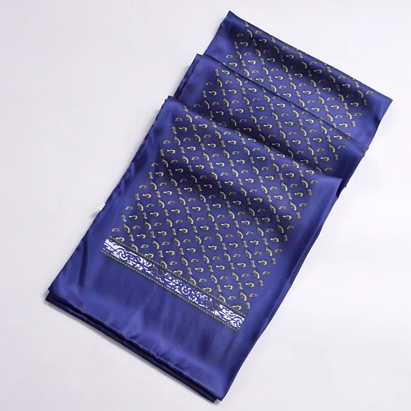 blue white BYSIFA, мужские шелковые длинные шарфы, новая мода, чистый шелк, мужской шелковый шарф с пейсли, модные аксессуары, деловые шарфы 160*26 см - Цвет: blue white